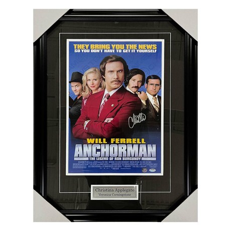 Christina Applegate // Anchorman // Framed Signed 11X17 Movie Poster