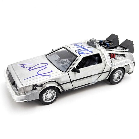 J. Fox/ Lloyd // Back to the Future // Signed 1:24 Scale Time Machine