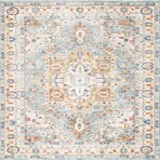 Turkish Heritage L. Blue/Ivory Area Rug (3' 0'' X 5' 0'')