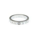 Bulgari // 18k White Gold Double Logo Diamond Ring // Ring Size: 6.5 // Store Display