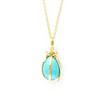 Tiffany & Co. // 18k Yellow Gold Jean Schlumberger Turquoise Egg Pendant Necklace // 18.11" // Store Display