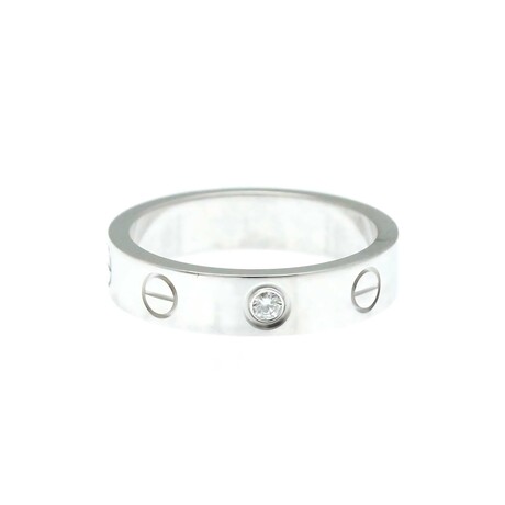 Cartier // 18k White Gold Mini Love Diamond Ring // Ring Size: 4.5 // Store Display