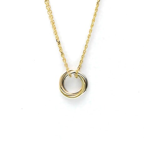 Cartier // 18k Rose Gold + 18k White Gold + 18k Yellow Gold Baby Trinity Pendant Necklace // 14.17"-15.74" // Store Display