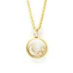 Chopard // 18k Yellow Gold Happy Moon Star Diamond Pendant Necklace // 16.53" // Store Display