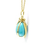Tiffany & Co. // 18k Yellow Gold Jean Schlumberger Turquoise Egg Pendant Necklace // 18.11" // Store Display