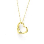 Tiffany & Co. // 18k Yellow Gold Open Heart Pendant Necklace // 15.74" // Store Display