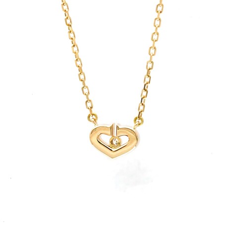 Cartier // 18k Rose Gold C Heart Diamond Pendant Necklace // 15.74" // Store Display