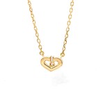 Cartier // 18k Rose Gold C Heart Diamond Pendant Necklace // 15.74" // Store Display