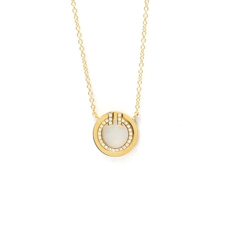 Tiffany & Co. // 18k Rose Gold T-Circle Mini Diamond Pendant Necklace // 15.74"-17.71" // Store Display