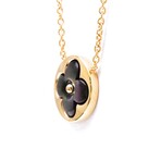 Louis Vuitton // 18k Rose Gold Sun Black Nacre Pendant Necklace // 15.35"-16.14" // Store Display