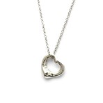 Tiffany & Co. // Platinum Open Heart Diamond Pendant Necklace // 15.94" // Store Display
