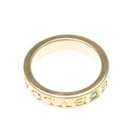 Bulgari // 18k Rose Gold Double Logo Diamond Ring // Ring Size: 5.5 // Store Display