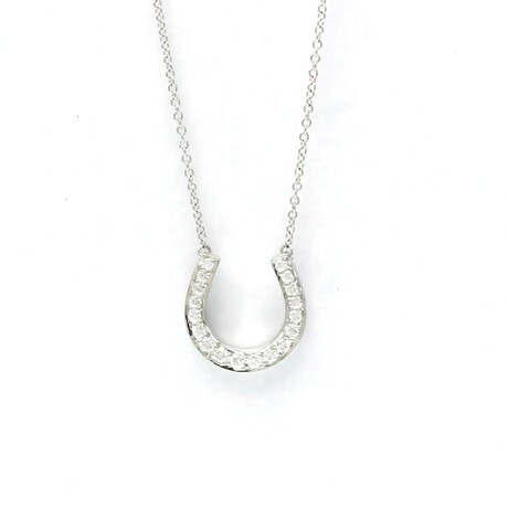 Tiffany & Co. // Platinum Horseshoe Diamond Pendant Necklace // 16.53" // Store Display
