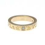 Bulgari // 18k Rose Gold Double Logo Diamond Ring // Ring Size: 5.5 // Store Display