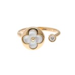 Louis Vuitton // 18k Rose Gold Berg Sun Blossom Diamond + Mother of Pearl Ring // Ring Size: 5.25 // Store Display