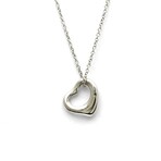 Tiffany & Co. // Platinum Open Heart Diamond Pendant Necklace // 15.94" // Store Display