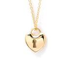Tiffany & Co. // 18k Rose Gold Heart Lock Key Pendant Necklace // 15.94" // Store Display