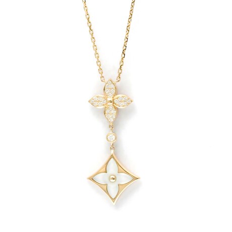 Louis Vuitton // 18k Rose Gold Pandantif Starblossom Diamond + Mother of Pearl Pendant Necklace // 14.96"-16.14" // Store Display