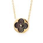 Louis Vuitton // 18k Rose Gold Sun Black Nacre Pendant Necklace // 15.35"-16.14" // Store Display