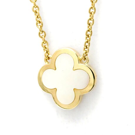 Van Cleef & Arpels // 18k Yellow Gold Pure Alhambra Mother of Pearl Pendant Necklace // 14.76"-16.33" // Store Display