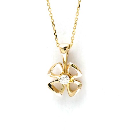 Bulgari // 18k Rose Gold Fiorever Diamond Pendant Necklace // 16.53"-17.32" // Store Display