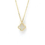 Van Cleef & Arpels // 18k Yellow Gold Sweet Alhambra Mother of Pearl Pendant Necklace // 15.35"-16.14" // Store Display