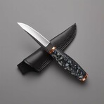 The Marble Puukko // Scandinavian Puukko // B&W Marble Epoxy Resin