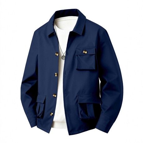 Lightweight Cargo Shacket // Navy (XS)