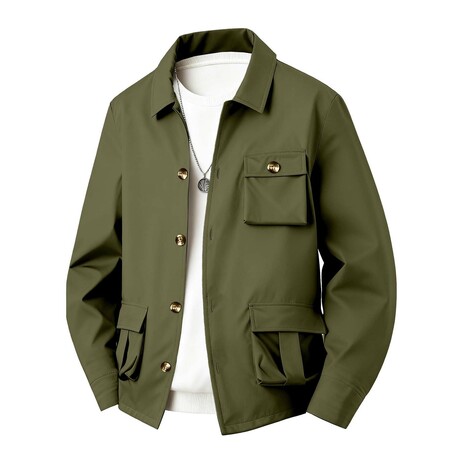 Lightweight Cargo Shacket // Army Green (XS)
