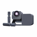 3-in-1 Portable Karaoke Mini Projector (with 2x15W Speakers+ 2 Mic)