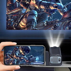 3-in-1 Portable Karaoke Mini Projector (with 2x15W Speakers+ 2 Mic)