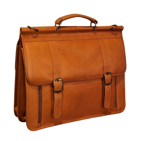 Rodrigo Double Sided Briefcase Vaquetta Leather (Black)