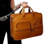 Bradley Large Zip Briefcase Vaquetta Leather (Black)