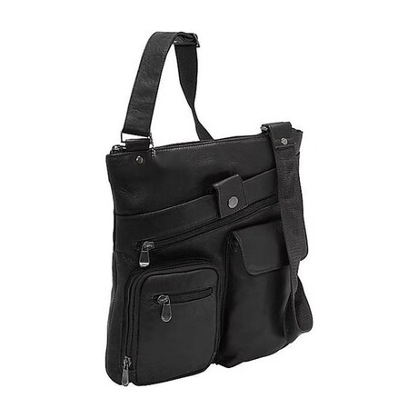 Angeles Flat Mid N/S Messenger Vaquetta Leather (Black)