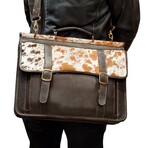 Rodrigo Double Sided Briefcase Vaquetta Leather // Fur