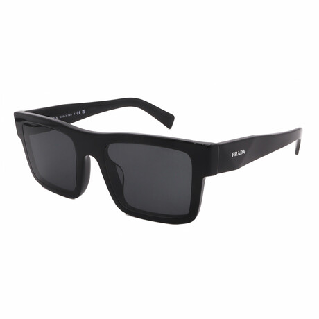 Prada // Men's // PR19WSF-1AB5S0 Square Sunglasses // Black + Dark Gray
