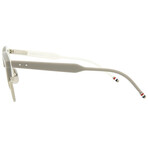 Thom Browne // Women's // Round Optical Frames // Grey White Back Silver