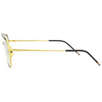 Thom Browne // Unisex // Round Optical Frames // Yellow Gold Matte Navy