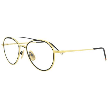 Thom Browne // Unisex // Round Optical Frames // Yellow Gold Matte Navy