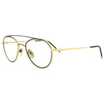 Thom Browne // Unisex // Round Optical Frames // Yellow Gold Matte Navy