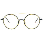 Thom Browne // Unisex // Round Optical Frames // Matte Navy Gold