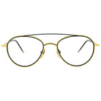 Thom Browne // Unisex // Round Optical Frames // Yellow Gold Matte Navy