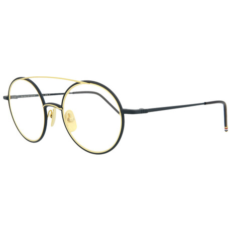 Thom Browne // Unisex // Round Optical Frames // Matte Navy Gold