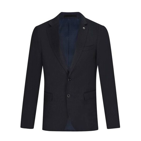 Single-Breasted w/ Two-Button Speckled Solid Blazer // Blue (S)