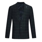 Single-Breasted w/ Two-Button Plaid Blazer // Windowpane Blue (S)