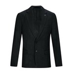 Single-Breasted w/ Two-Button Speckled Solid Blazer // True Black (XL)
