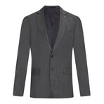 Single-Breasted w/ Two-Button Speckled Solid Blazer // Dark Grey (XL)