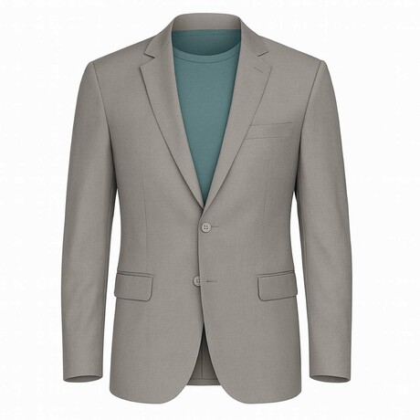 Single-Breasted w/ Two-Button Speckled Solid Blazer // Grey (S)