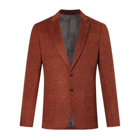 Single-Breasted w/ Two-Button Speckled Tweed Blazer // Rust (S)