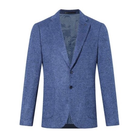 Single-Breasted w/ Two-Button Speckled Tweed Blazer // Navy (S)